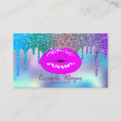 Elegant Moderne Drivers Holographic Lips Makeup Visitekaartje (Voorkant)