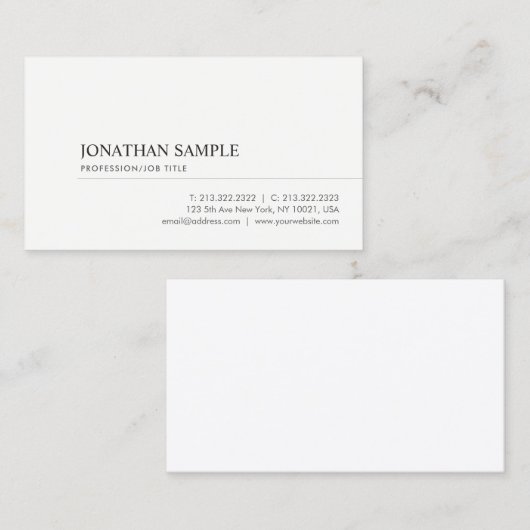 Elegant moderne, eenvoudige professionele Sjabloon Visitekaartje (Voorkant / Achterkant)