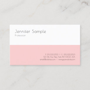 Elegant Moderne Eenvoudige Sjabloon Blush Pink Whi Visitekaartje