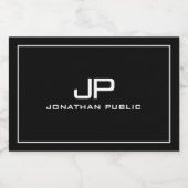 Elegant Moderne Eenvoudige Sjabloon Monogram Voedselcontainer Etiket (Enkel label)