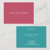 Elegant moderne, eenvoudige Sjabloon Trend Colors Visitekaartje (Voorkant / Achterkant)