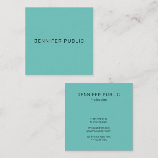 Elegant Moderne Eenvoudige Sjabloon Trendy Light B Vierkante Visitekaartje (Voorkant / Achterkant)