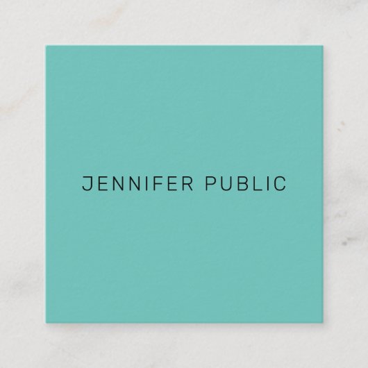Elegant Moderne Eenvoudige Sjabloon Trendy Light B Vierkante Visitekaartje (Voorkant)