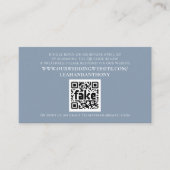 Elegant Moderne Eenvoudige Stusty Blue QR Code Informatiekaartje (Voorkant)