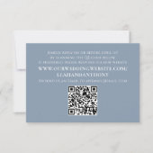 Elegant Moderne Eenvoudige Stusty Blue QR Code RSVP Kaartje (Voorkant)