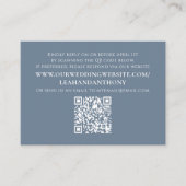 Elegant Moderne Eenvoudige Stusty Blue QR Code Web Informatiekaartje (Voorkant)