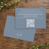 Elegant Moderne Eenvoudige Stusty Blue QR Code Web Informatiekaartje