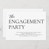 Elegant Moderne Engagement Party Kaart (Voorkant / Achterkant)