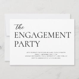 Elegant Moderne Engagement Party Kaart