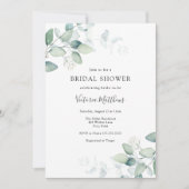 Elegant Moderne Eucalyptus Bridal Shower Kaart (Voorkant)