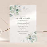 Elegant Moderne Eucalyptus Bridal Shower Kaart<br><div class="desc">Bruidsdoucheuitnodiging met waterverf eucalyptustakken. Personaliseer met uw informatie of klik op "Klik om verder aan te passen" om letterstijlen,  grootte en kleuren te bewerken.</div>