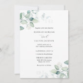 Elegant Moderne Eucalyptus Weddenschap Kaart (Voorkant)