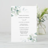 Elegant Moderne Eucalyptus Weddenschap Kaart (Staand voorkant)