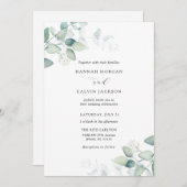 Elegant Moderne Eucalyptus Weddenschap Kaart (Voorkant / Achterkant)