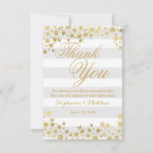 Elegant moderne Faux Gold-Spletters en stripes Bedankkaart (Voorkant)