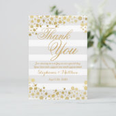 Elegant moderne Faux Gold-Spletters en stripes Bedankkaart (Staand voorkant)