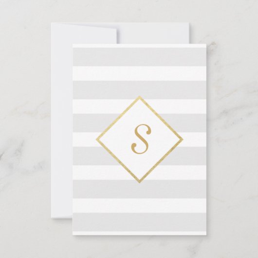 Elegant moderne Faux Gold-Spletters en stripes Bedankkaart (Achterkant)