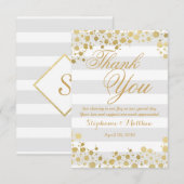 Elegant moderne Faux Gold-Spletters en stripes Bedankkaart (Voorkant / Achterkant)