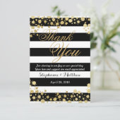 Elegant moderne Faux Gold-Spletters en stripes Bedankkaart (Staand voorkant)