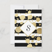 Elegant moderne Faux Gold-Spletters en stripes Bedankkaart (Achterkant)