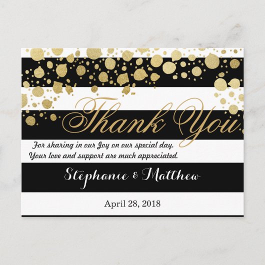 Elegant moderne Faux Gold-Spletters en stripes Briefkaart (Voorkant)