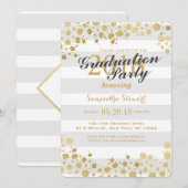 Elegant moderne Faux Gold-Spletters en stripes Kaart (Voorkant / Achterkant)