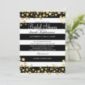 Elegant moderne Faux Gold-Spletters en stripes Kaart (Staand voorkant)