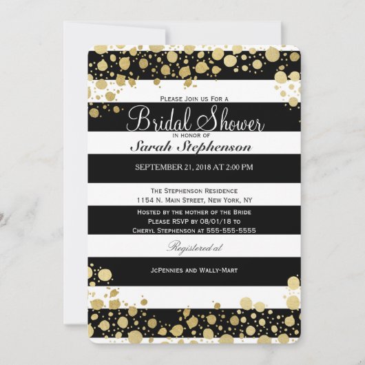 Elegant moderne Faux Gold-Spletters en stripes Kaart (Voorkant)