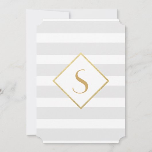 Elegant moderne Faux Gold-Spletters en stripes Kaart (Achterkant)