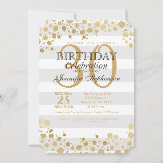 Elegant moderne Faux Gold-Spletters en stripes Kaart (Voorkant)