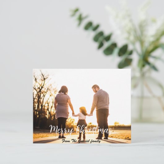 Elegant Moderne feestdagen Script Foto (Staand voorkant)