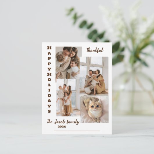 Elegant Moderne feestdagen Script Foto (Staand voorkant)