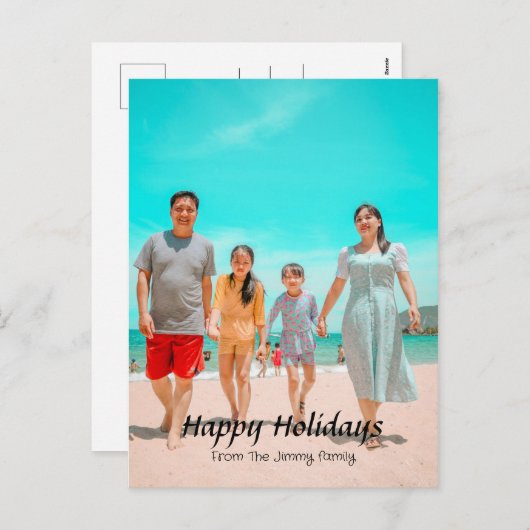 Elegant Moderne feestdagen Script Foto (Voorkant / Achterkant)