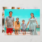 Elegant Moderne feestdagen Script Foto Feestdagenkaart (Voorkant / Achterkant)