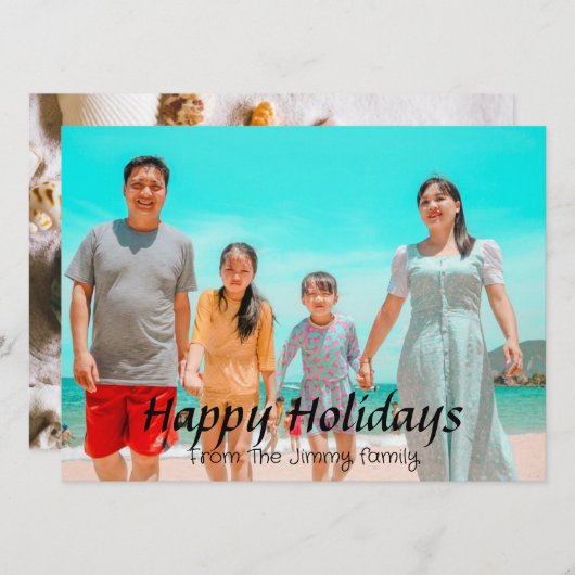 Elegant Moderne feestdagen Script Foto Feestdagenkaart (Voorkant / Achterkant)