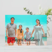 Elegant Moderne feestdagen Script Foto Feestdagenkaart (Staand voorkant)