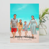 Elegant Moderne feestdagen Script Foto Feestdagenkaart (Staand voorkant)