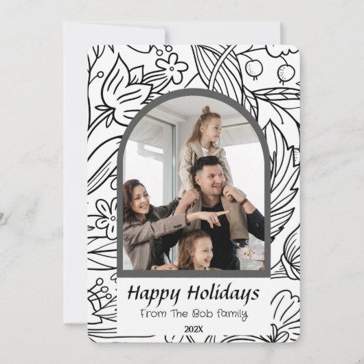 Elegant Moderne feestdagen Script Foto Feestdagenkaart (Voorkant)