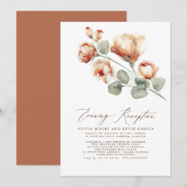 Elegant Moderne Floral Herfst Evening Reception Kaart