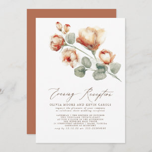 Elegant Moderne Floral Herfst Evening Reception Kaart
