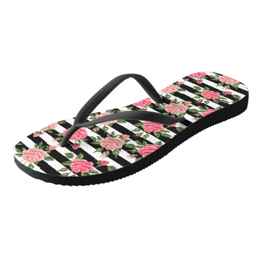 Elegant Moderne Floral Roos Teenslippers (Schuin)