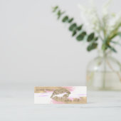 Elegant Moderne Folie penseel Slag, Glitter Lips Mini Visitekaartje (Staand voorkant)