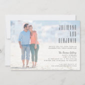 Elegant Moderne Fototekst Overlay Chic Wedding Kaart (Voorkant)