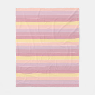 Elegant moderne gele roze Paarse stripes Sjabloon Fleece Deken