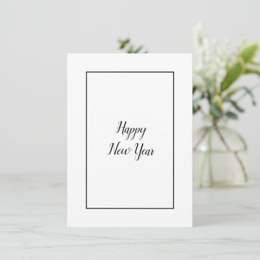 Elegant Moderne Gelukkig Nieuwjaar Business Logo Feestdagenkaart (Staand voorkant)