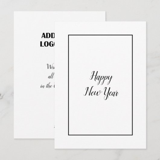Elegant Moderne Gelukkig Nieuwjaar Business Logo Feestdagenkaart (Voorkant / Achterkant)