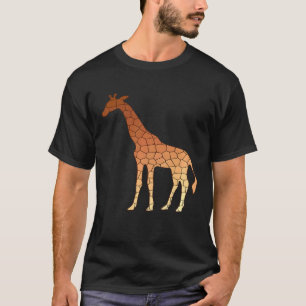 Elegant moderne geometrische Giraffe in koperbruin T-shirt