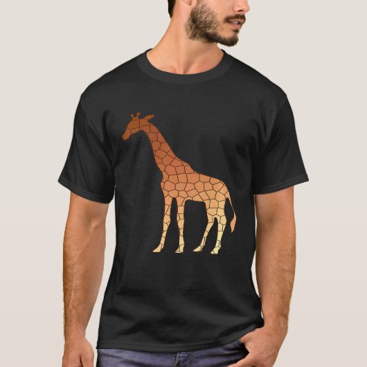 Elegant moderne geometrische Giraffe in koperbruin T-shirt (Voorkant)
