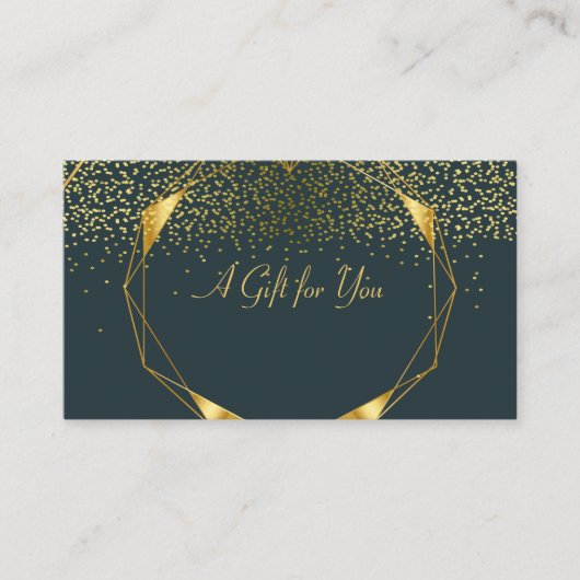 Elegant moderne geometrische goudlijnen, Confetti Kortingskaartje (Voorkant)