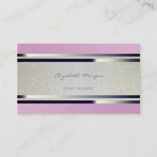 Elegant Moderne Gestreepte ,Glitter Visitekaartje (Voorkant)